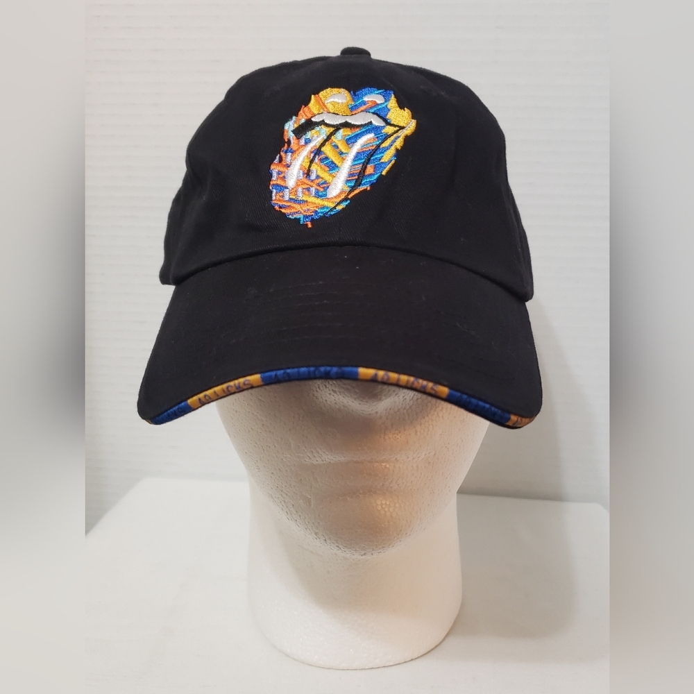 Vintage ROLLING STONES Baseball Cap 40 Licks Embroidered Logo Black USA 2002
